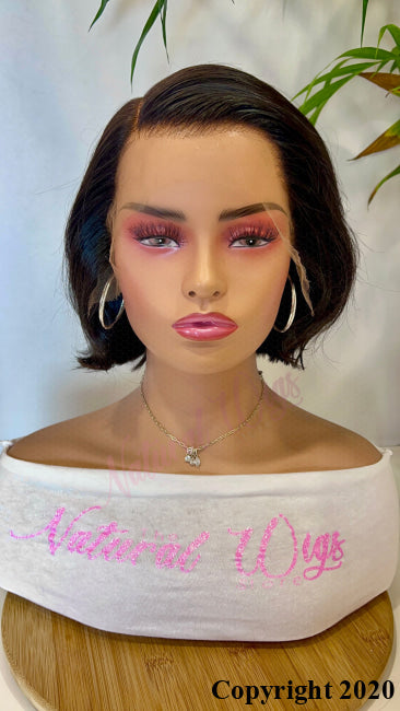 Janelle - 8’ Inch Brazilian Lace Front / Natural Color Size Medium Ready To Ship