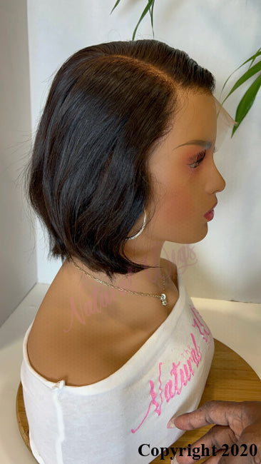 Janelle - 8’ Inch Brazilian Lace Front / Natural Color Size Medium Ready To Ship