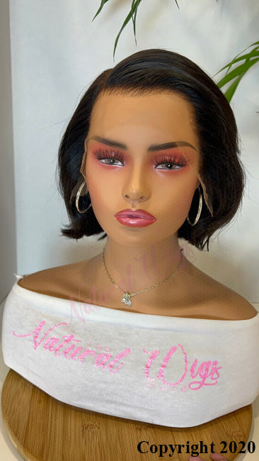 Janelle - 8’ Inch Brazilian Lace Front / Natural Color Size Medium Ready To Ship